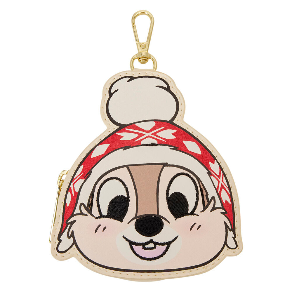 LOUNGEFLY Disney Mickey and Friends Holiday Snow Puff Quilt Tote Bag with detachable Chip and Dale coin bag - Ginga Toys