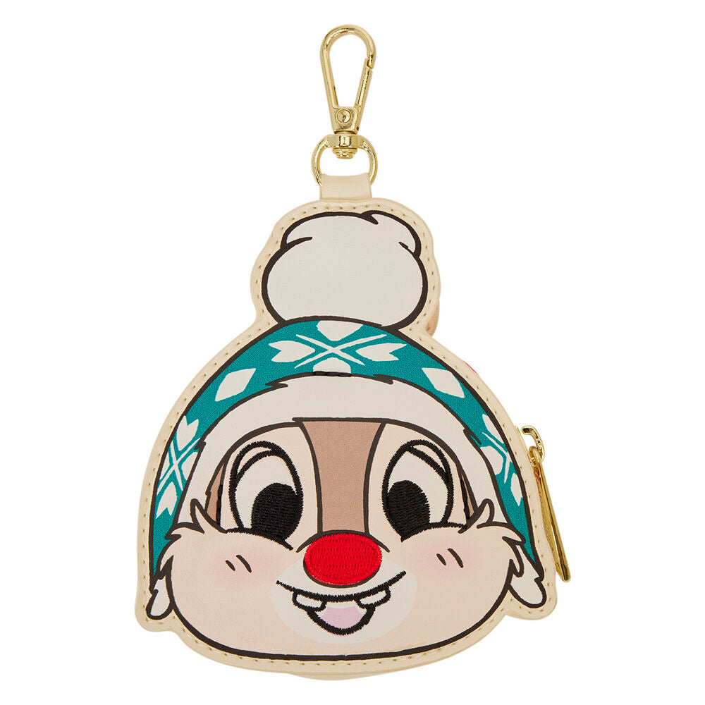 LOUNGEFLY Disney Mickey and Friends Holiday Snow Puff Quilt Tote Bag with detachable Chip and Dale coin bag - Ginga Toys