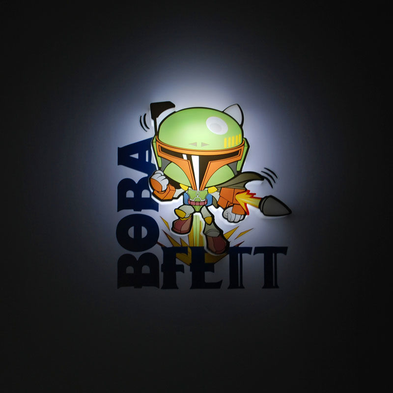 3D Light FX Star Wars Boba Fett 3D Deco Mini-Sized Sticker LED Wall Light - Ginga Toys