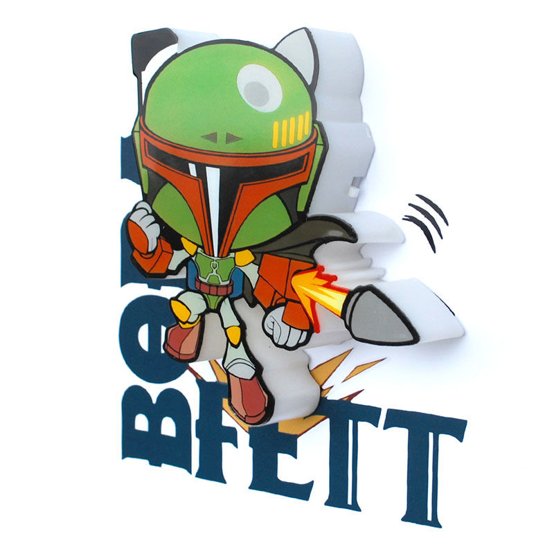 3D Light FX Star Wars Boba Fett 3D Deco Mini-Sized Sticker LED Wall Light - Ginga Toys