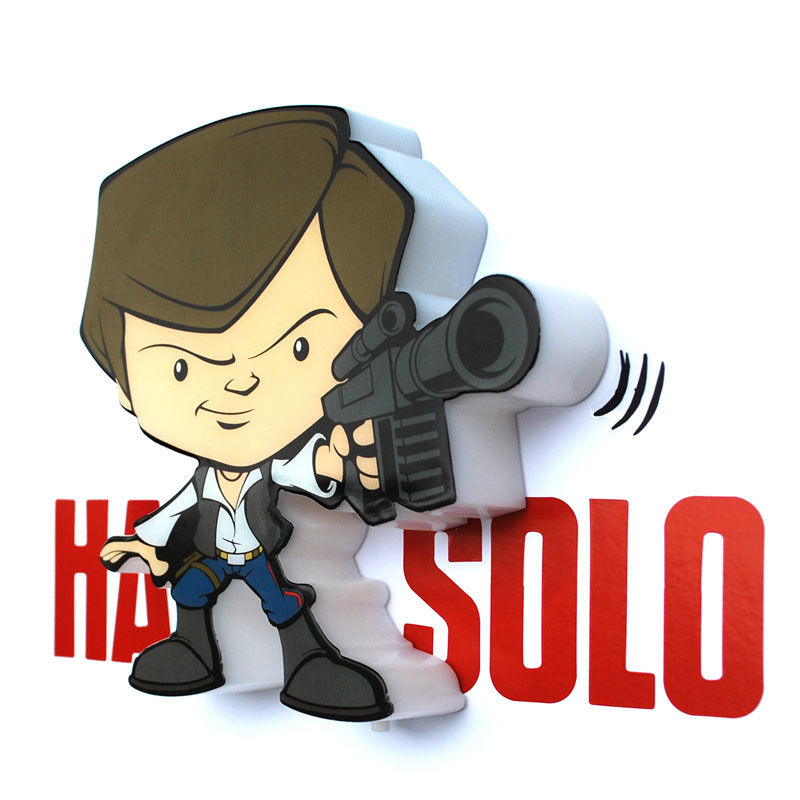 3D Light FX Star Wars Han Solo 3D Deco Mini-Sized Sticker LED Wall Light - Ginga Toys