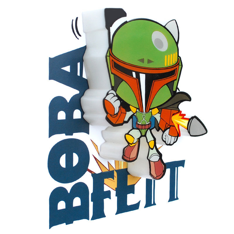 3D Light FX Star Wars Boba Fett 3D Deco Mini-Sized Sticker LED Wall Light - Ginga Toys
