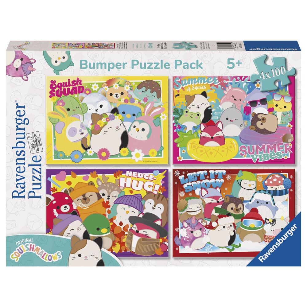Jigsaw Squishmallows Puzzle - 4x100 Pieces Bumper Pack Puzzle - Ravensburger - Ginga Toys
