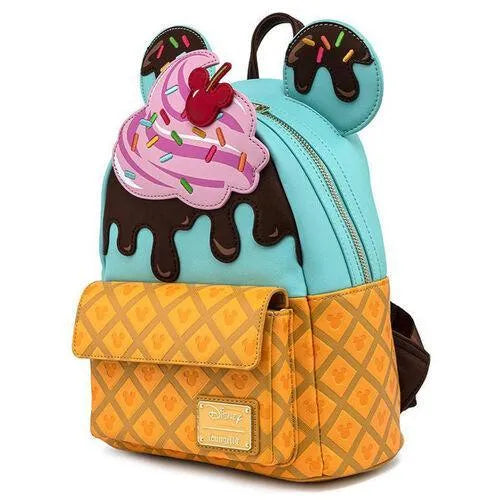 Loungefly Disney Mickey and Minnie Sweets Ice Cream Mini Backpack - Loungefly - Ginga Toys