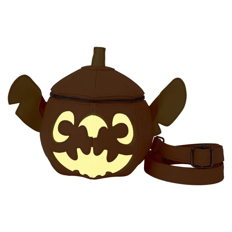 Loungefly Disney Stitch Pumpkin Head Figural Glow Crossbody Bag - Ginga Toys