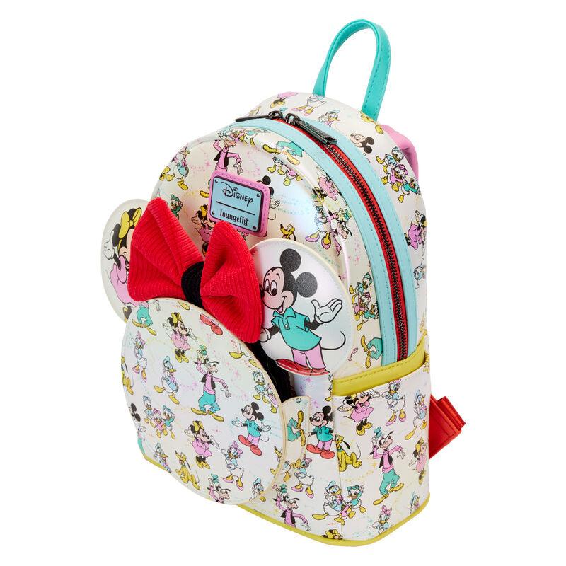 Loungefly Disney100 Mickey & Friends Classic AOP Mini Backpack With Ear Headband - Loungefly - Ginga Toys