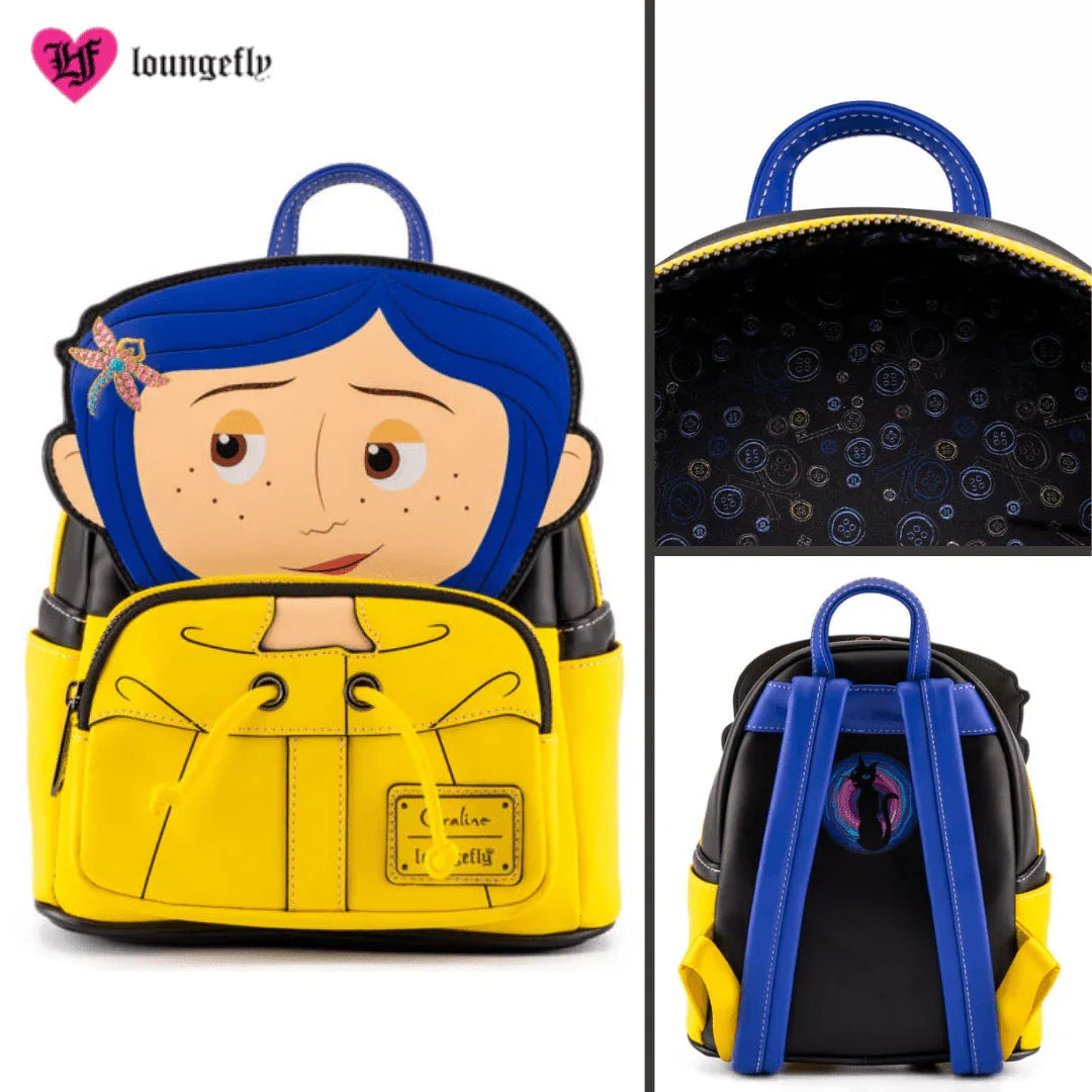 Loungefly Laika Coraline Raincoat Cosplay Mini Backpack display picture 1