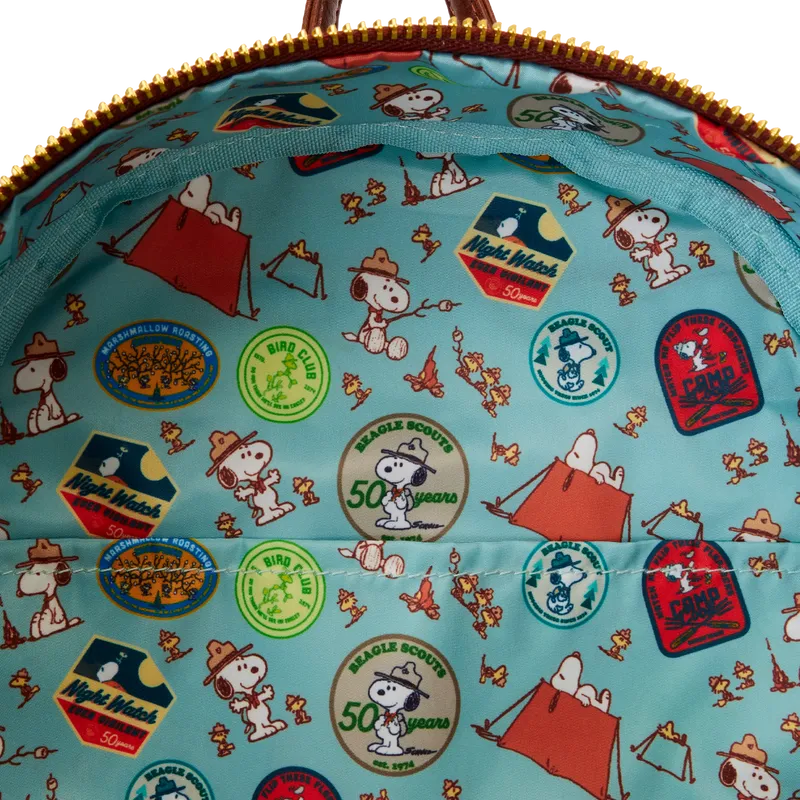 Loungefly Peanuts 50th Anniversary Snoopy's Beagle Scouts Mini Backpack - Ginga Toys