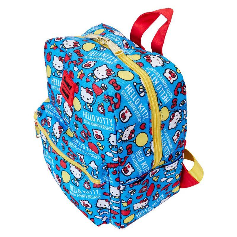 Loungefly Sanrio Hello Kitty 50th Anniversary All-Over Print Nylon Square Mini Backpack - Ginga Toys
