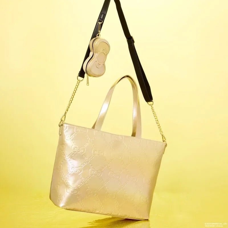 Loungefly Sanrio Hello Kitty 50th Anniversary Metallic Gold Tote Bag With Coin Bag - Ginga Toys