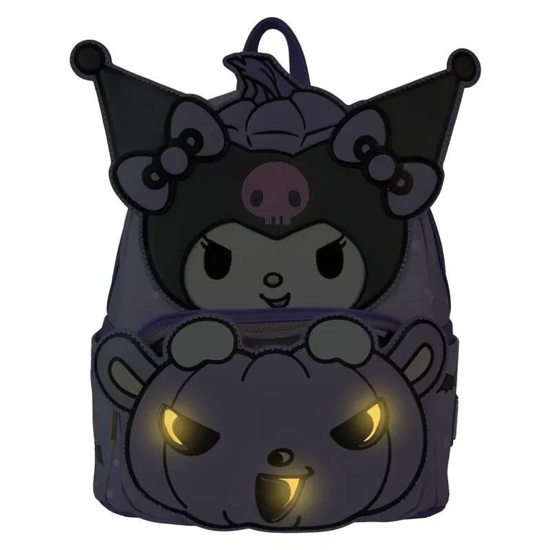 Loungefly Sanrio Kuromi Pumpkin Light Up Glow Mini Backpack - Ginga Toys