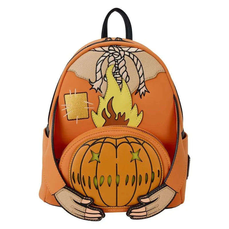 Loungefly Trick 'R Treat Flaming Pumpkin Head Sam Light Up Glow Mini Backpack - Ginga Toys