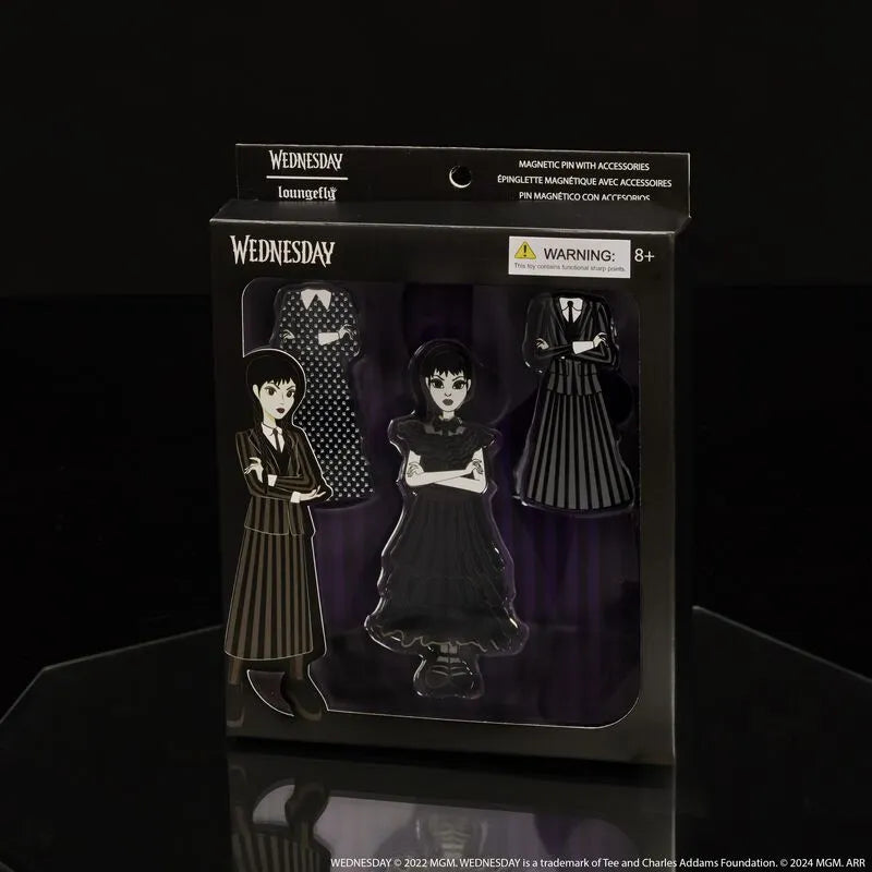 Loungefly Wednesday Addams Paper Doll Magnetic Pin Set - Ginga Toys