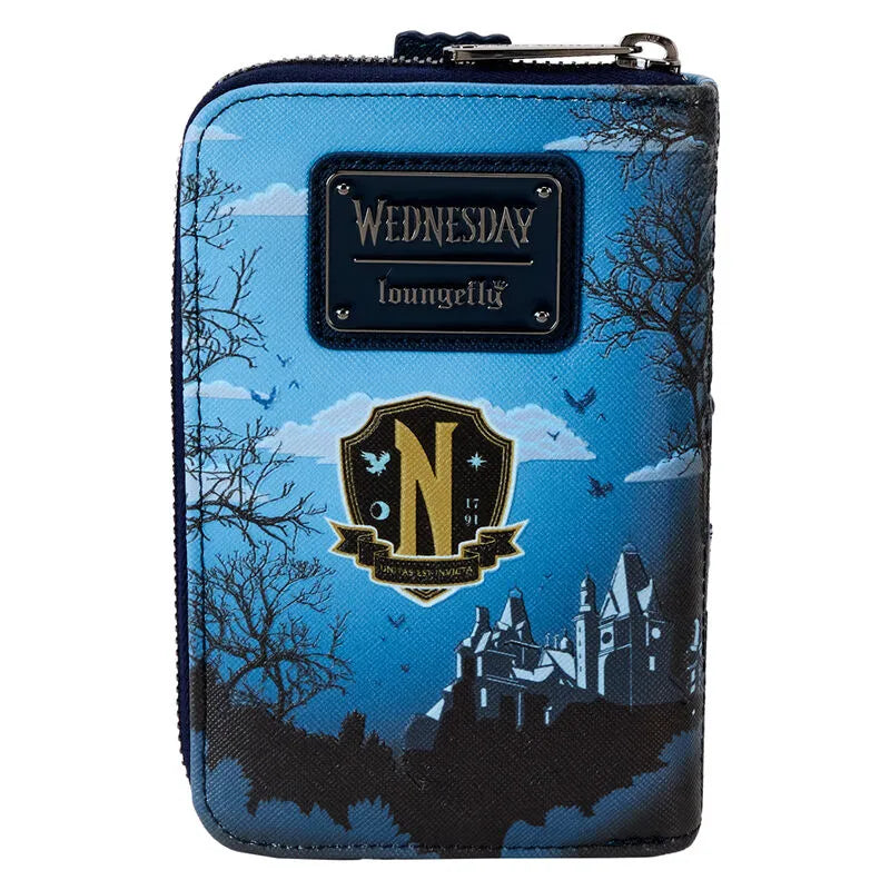 Loungefly Wednesday Nevermore Academy Castle Zip Around Wallet - Ginga Toys