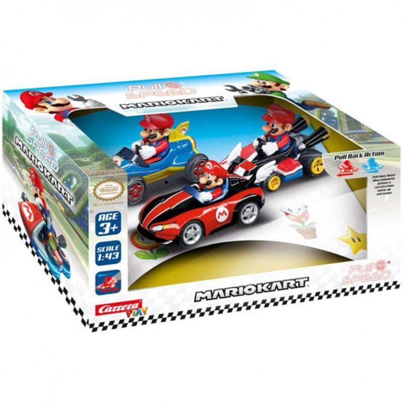 Mario Kart - Mario Pull Speed set 3 Toy cars (Wii, MK8, Mach 8) - Carrera - Ginga Toys