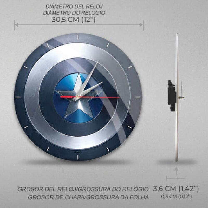 Marvel Captain America Glossy Wall Clock 001 Blue - Ert Group - Ginga Toys