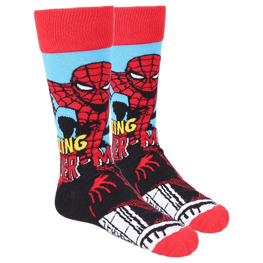 Marvel Comics Adult Socks Pack 3 Pieces Gift Box 40/46 - Cerda - Ginga Toys
