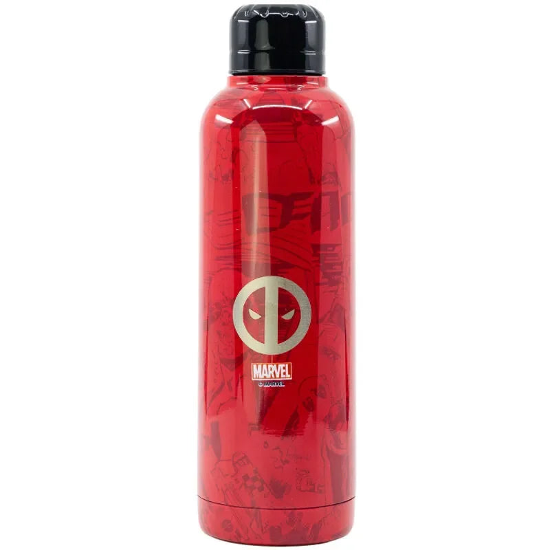 Marvel Deadpool Stainless Steel Red Insulated Bottle 515ml - Ginga Toys