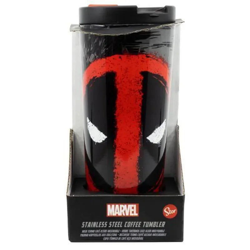 Marvel Deadpool Stainless Steel Travel Flask Tumbler 425ml - Ginga Toys