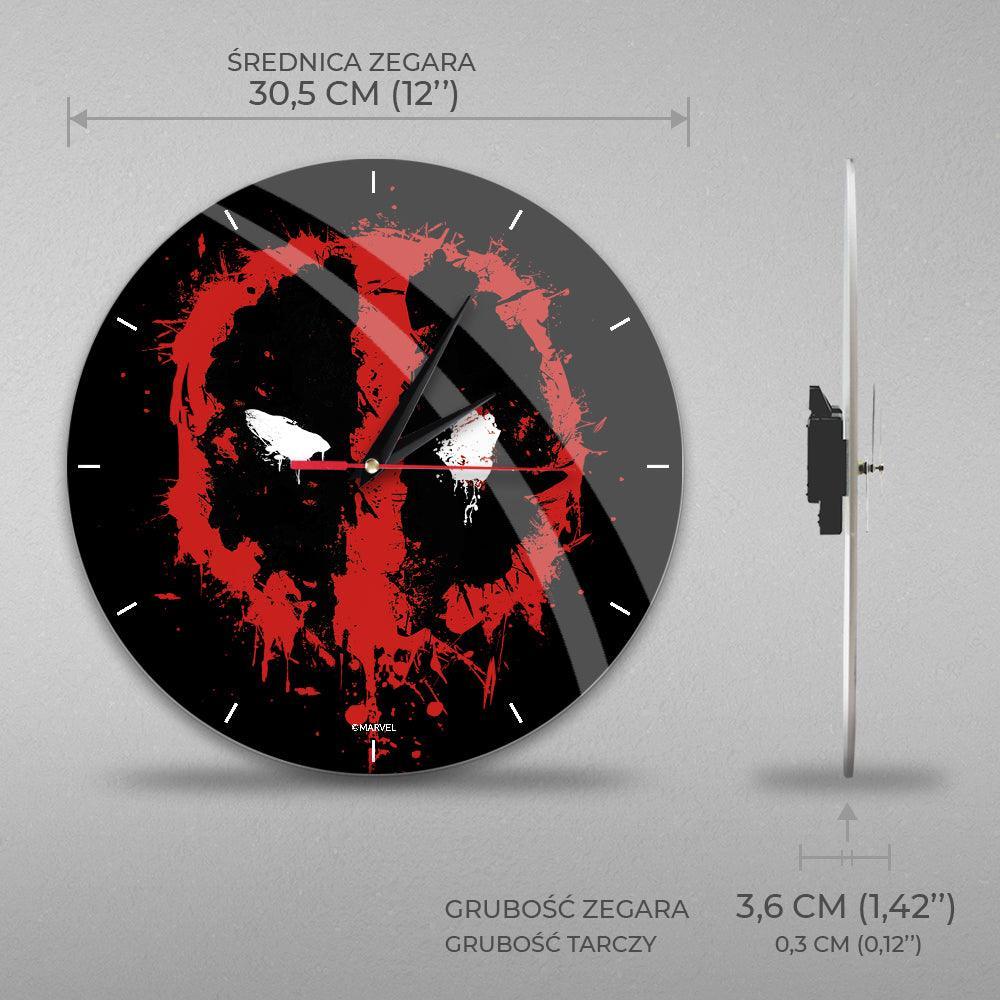 Marvel Deadpool Wall Clock Glossy Black - Ert Group - Ginga Toys