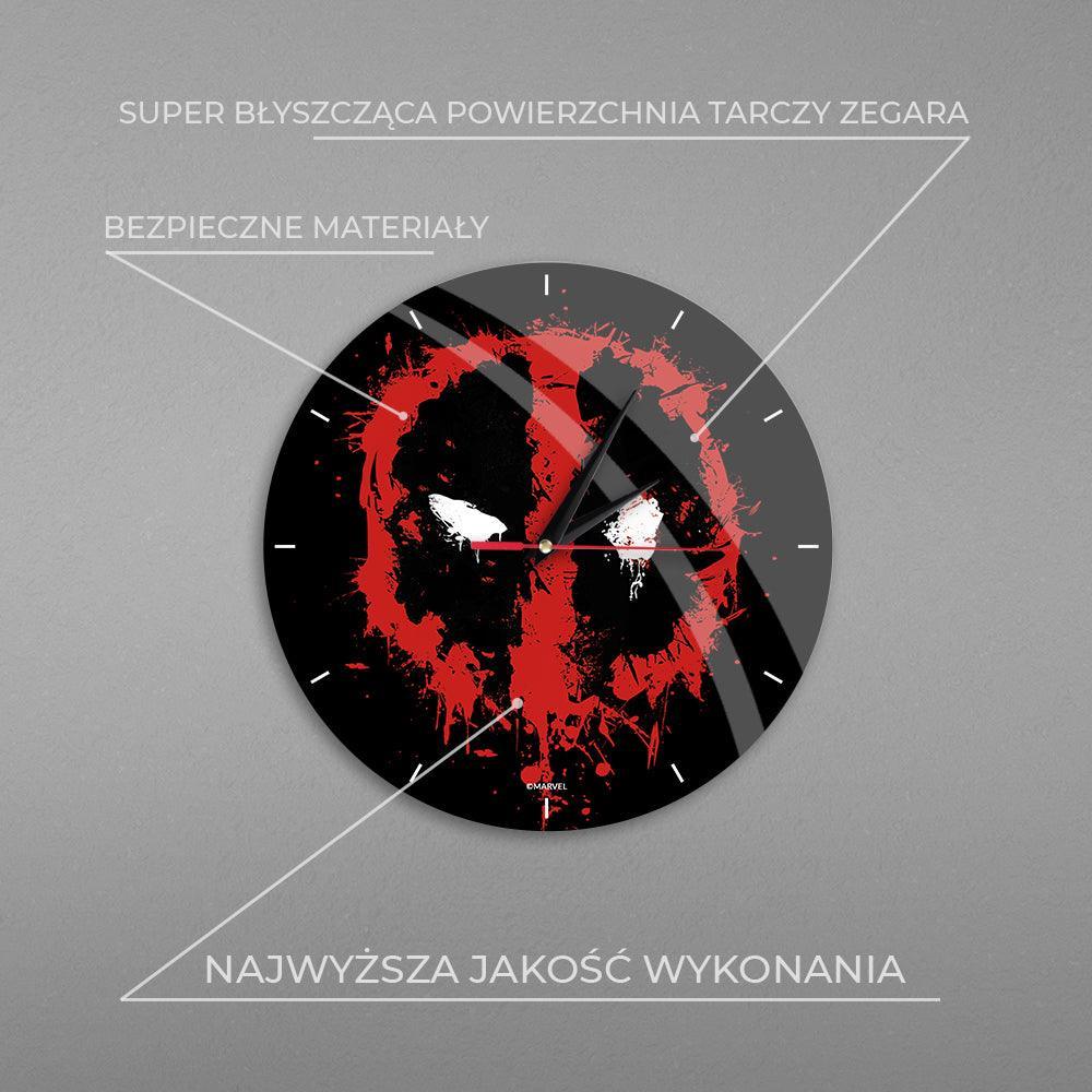 Marvel Deadpool Wall Clock Glossy Black - Ert Group - Ginga Toys