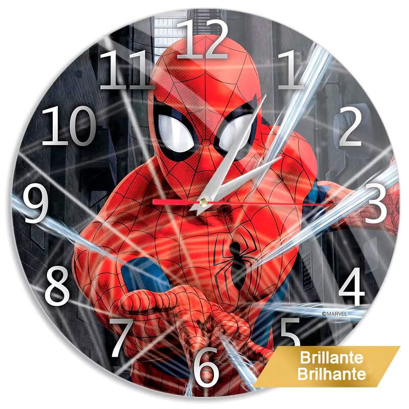 Marvel Spider-Man Black Wall Clock Glossy - Ert Group - Ginga Toys