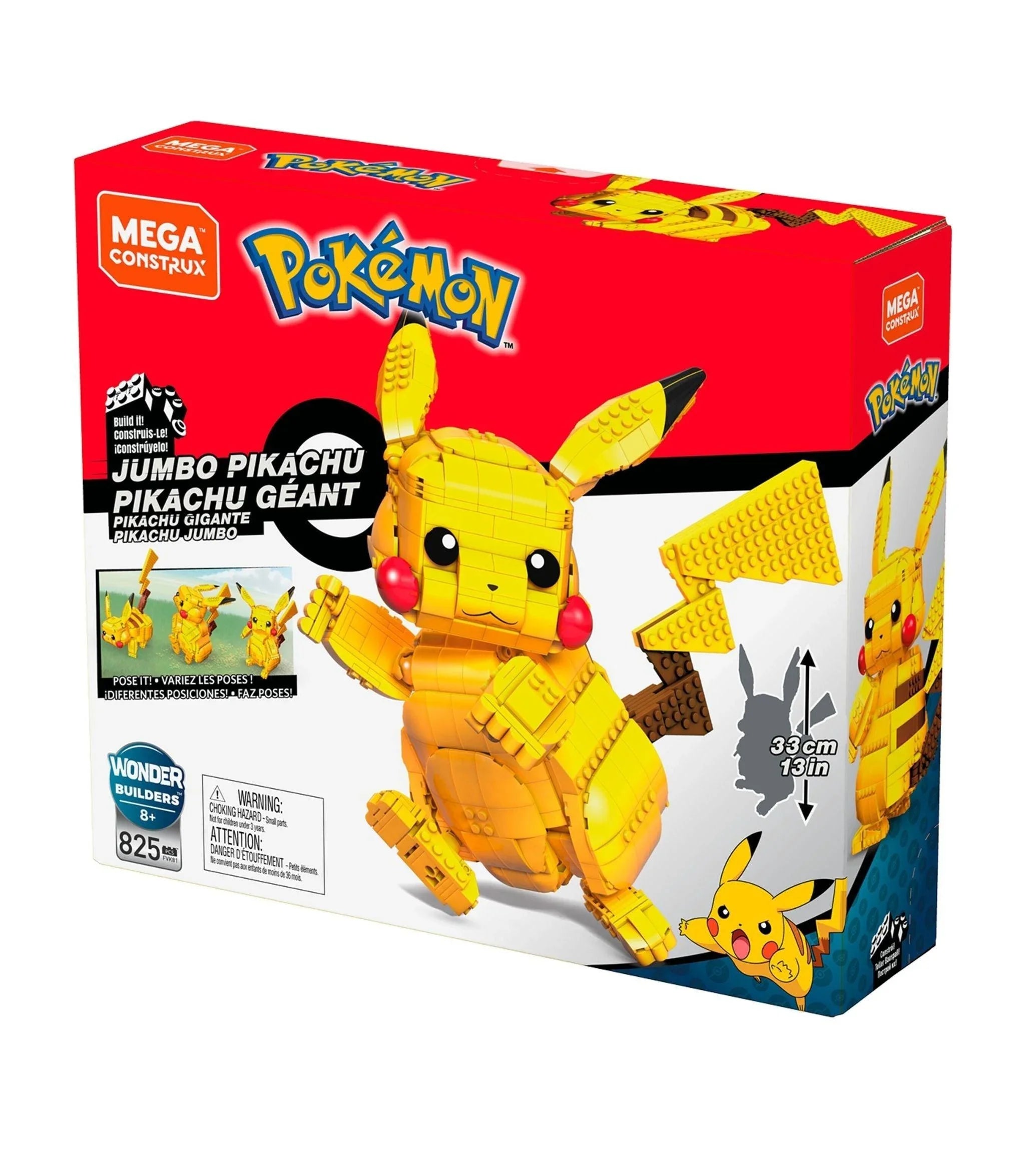 Mega Construx Pokemon Jumbo Pikachu Set 825pcs, image size:2048x2328