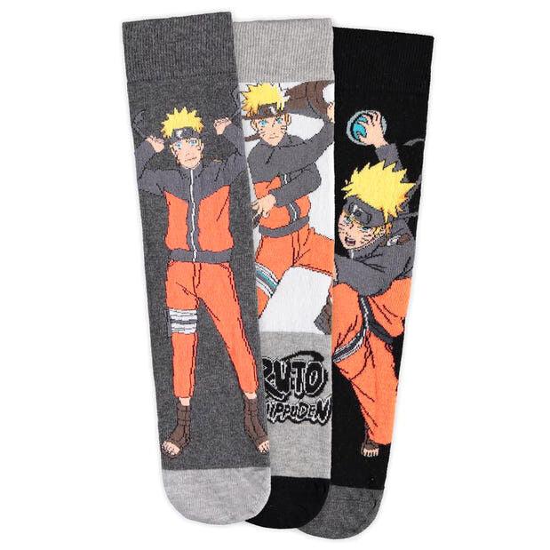Naruto Shippuden Adult Socks Pack 3 Pieces 39/42 - Difuzed - Ginga Toys