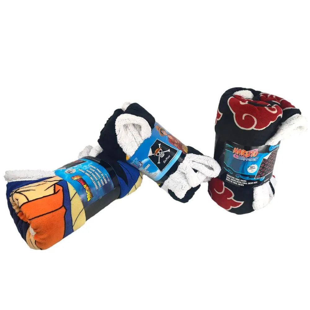 Naruto Shippuden coral sherpa blanket 120x150cm - Ginga Toys