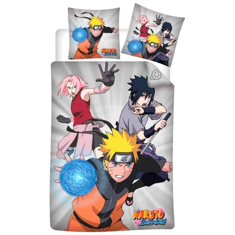 Naruto Shippuden microfiber Grey duvet cover bed 90cm - Mojang Studios - Ginga Toys