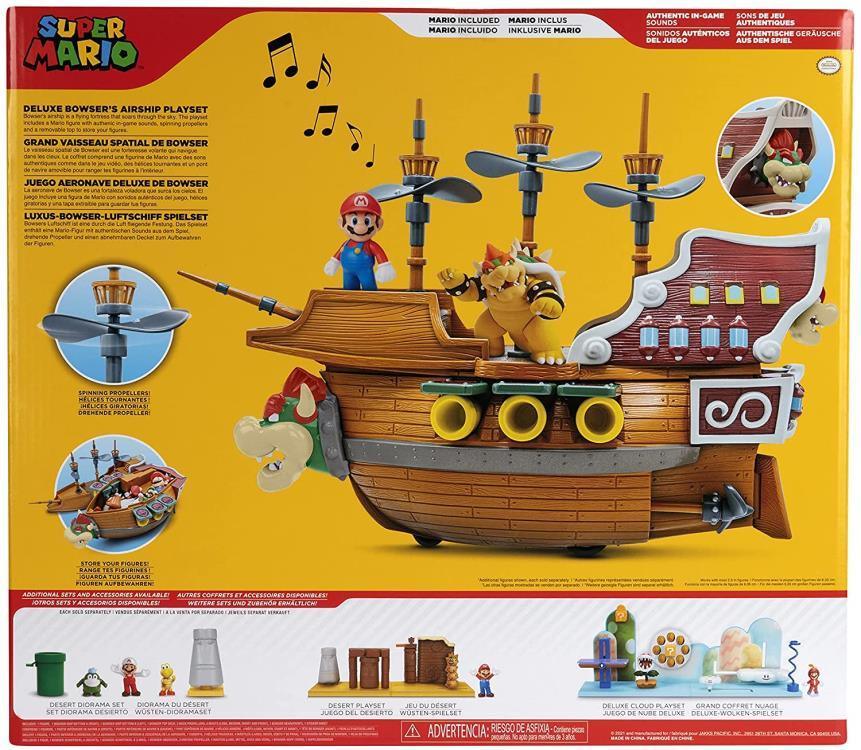 Nintendo Super Mario 2.5" Bowser's Air Ship Deluxe Playset - Jakks Pacific - Ginga Toys