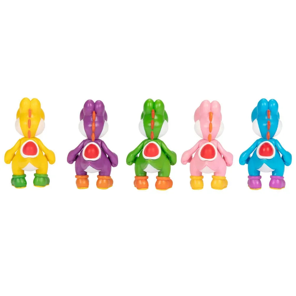 Nintendo Super Mario Bros 2.5" Yoshi 5-pack Figures Set - Ginga Toys