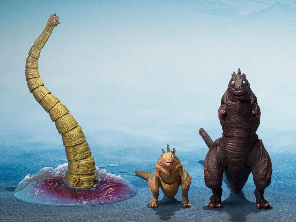 BANDAI TAMASHII NATIONS S.H.MonsterArts Shin Godzilla 2016 Second Form Third Form and Giant Unidentified Creature figure set - Ginga Toys