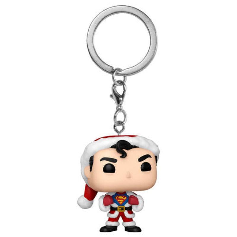 Pocket Pop! Keychain: DC Super Heroes - Holiday Superman Exclusive Vinyl Figure - Funko - Ginga Toys