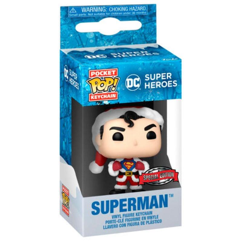 Pocket Pop! Keychain: DC Super Heroes - Holiday Superman Exclusive Vinyl Figure - Funko - Ginga Toys
