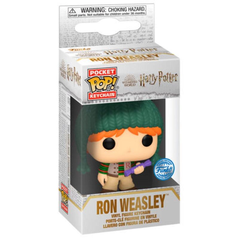 Pocket Pop! Keychain: Harry Potter Holiday - Ron Weasley Exclusive Vinyl Figure - Funko - Ginga Toys