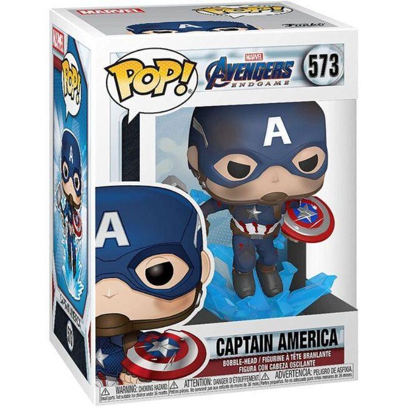 Funko Pop! Marvel: Avengers Endgame Captain America with Broken Shield & Mjolnir Figure - Funko - Ginga Toys