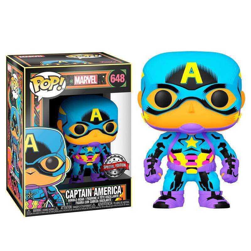 Captain America Funko Pop 648 Marvel Black Light Vinyl Figure