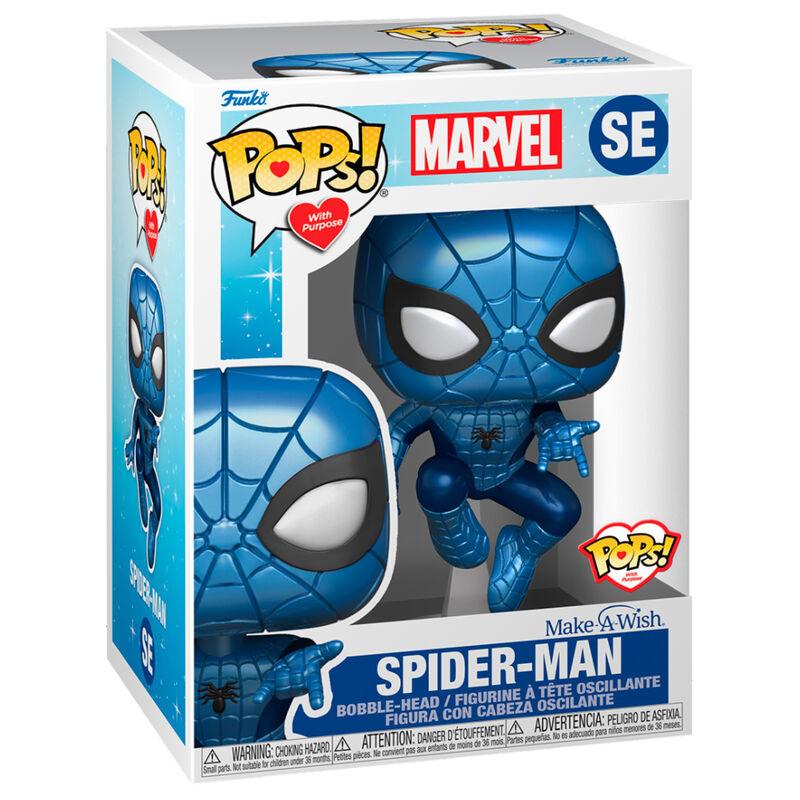 POP figure Marvel Make a Wish Spiderman Metallic - Funko - Ginga Toys