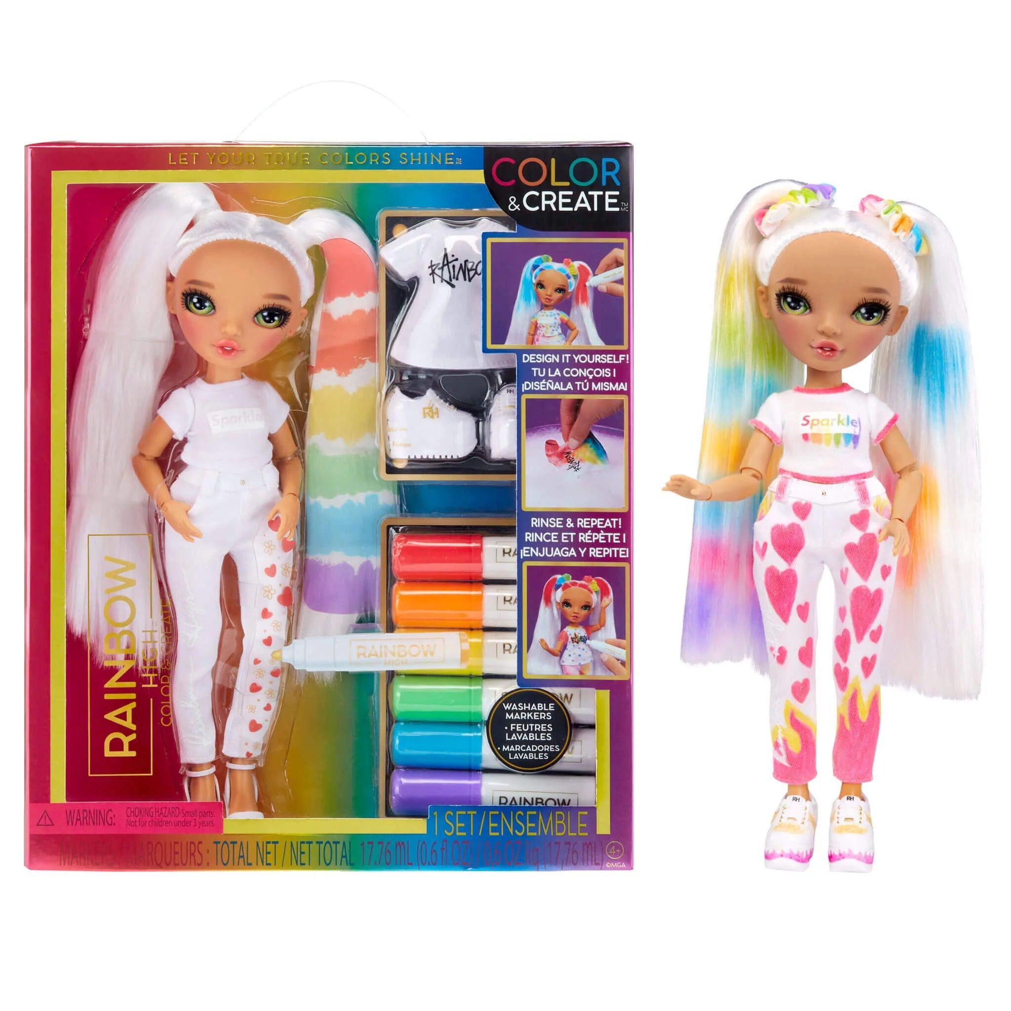 Rainbow High Green Eyes Doll Toy Color & Create Fashion DIY Doll - MGA - Ginga Toys