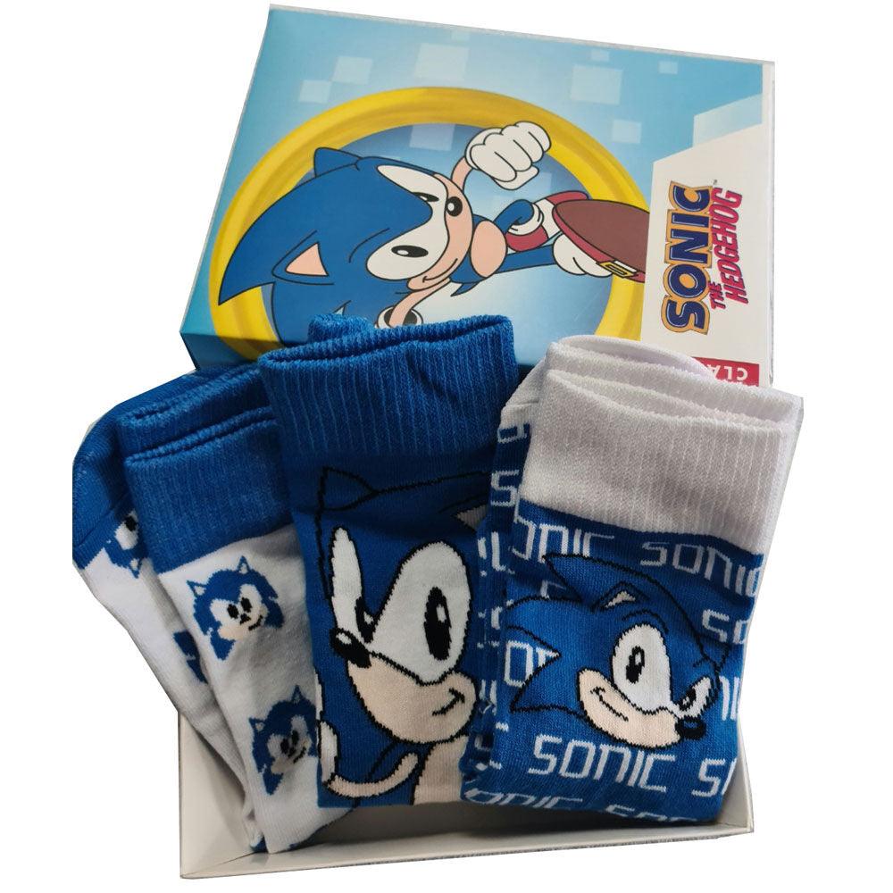 Sonic The Hedgehog Adult Socks Pack 3 Pieces Gift Box 39/45 - DC Collectables - Ginga Toys