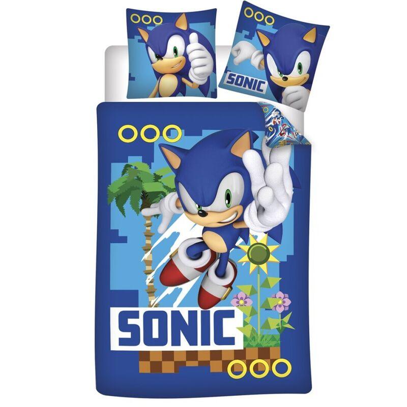 Sonic The Hedgehog Microfiber Duvet Cover Bed and Pillow Cover Set - Sega - Ginga Toys