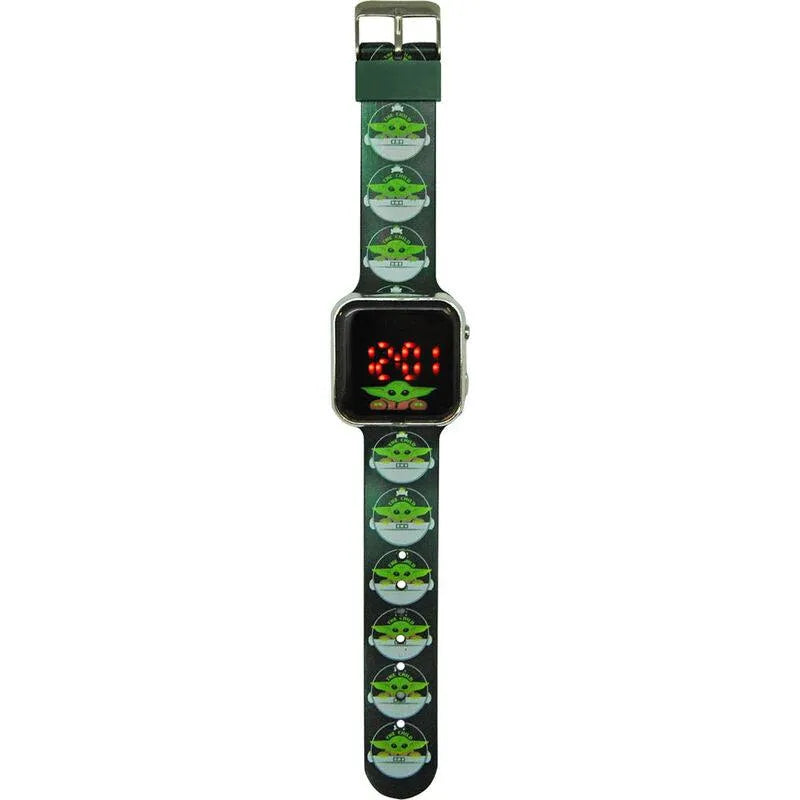 Star Wars Mandalorian Yoda The Child Children Kids Green Led Digital Watch - Kids Licensing - Ginga Toys