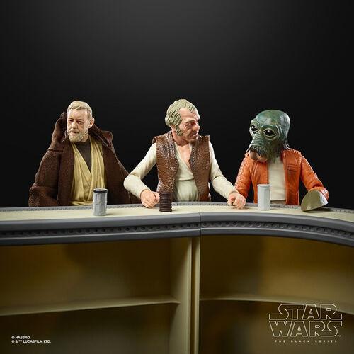 Star Wars The Power Of The Force Cantina Dr. Evazan, Ponda Baba & Obi-Wan Kenobi Playset Figures(The Black Series) - Hasbro - Ginga Toys
