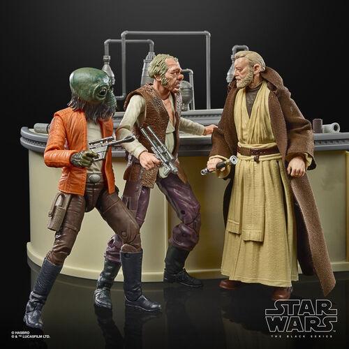Star Wars The Power Of The Force Cantina Dr. Evazan, Ponda Baba & Obi-Wan Kenobi Playset Figures(The Black Series) - Hasbro - Ginga Toys