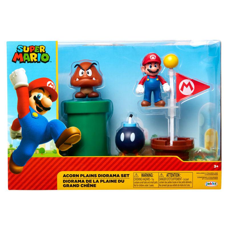 Super Mario Bros 2.50" Acorn Plains diorama set - Jakks Pacific - Ginga Toys