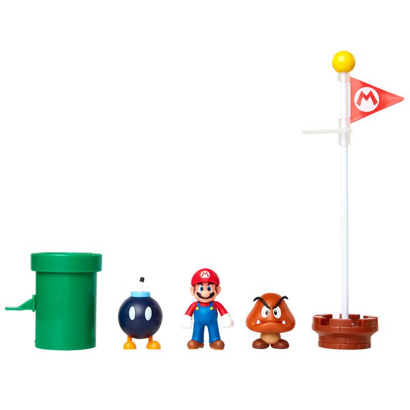 Super Mario Bros 2.50" Acorn Plains diorama set - Jakks Pacific - Ginga Toys
