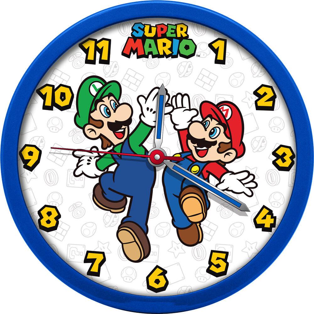 Super Mario Bros Kids Wall Clock 25cm - Nintendo - Ginga Toys