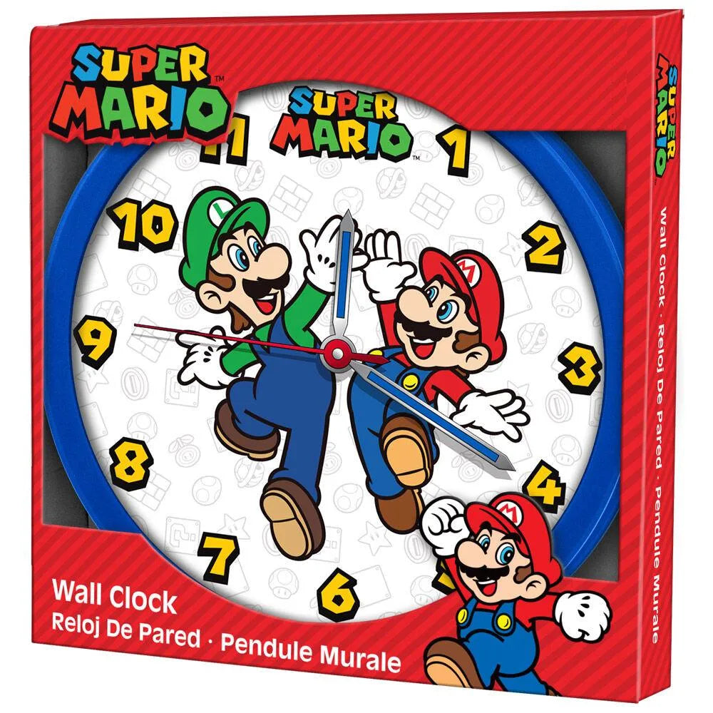 Super Mario Bros Kids Wall Clock 25cm - Nintendo - Ginga Toys