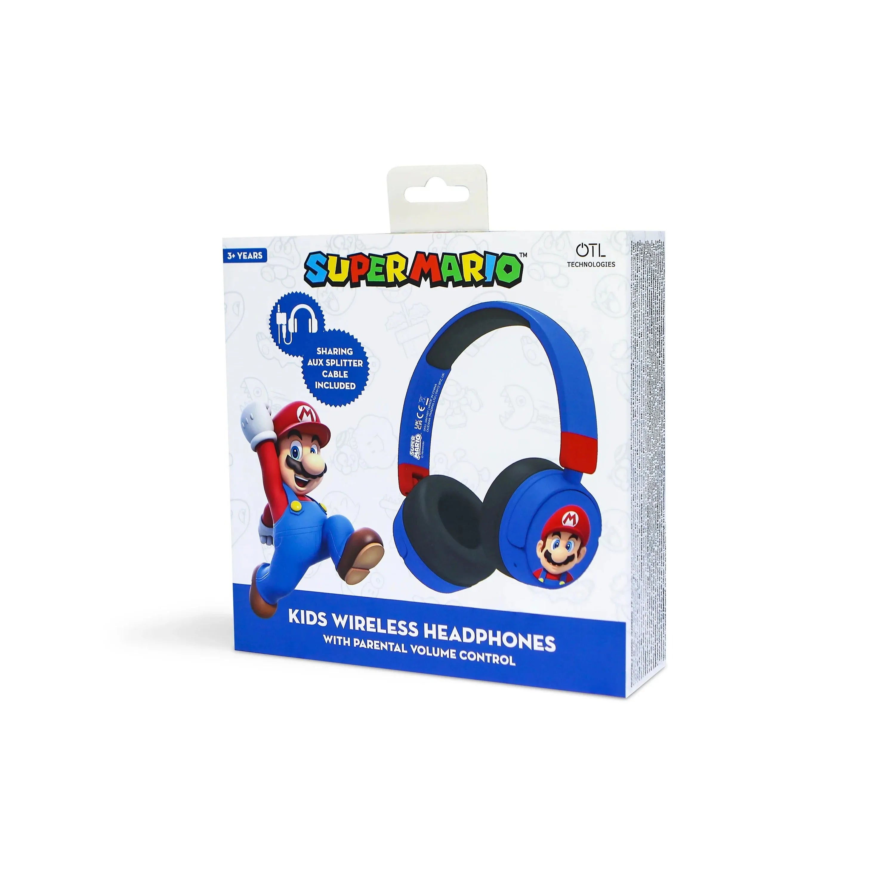 Super Mario Kids Wireless Headphones - Blue - Ginga Toys